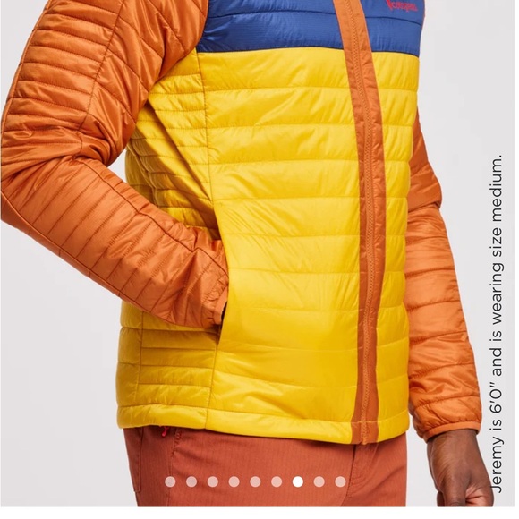 Cotopaxi Men's Large Capa Insulated Hooded Jacket Yellow Orange Mezcal NWT Puff - Picture 14 of 16